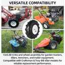 AR-PRO (2-Pack) 13x5.00-6 Tire and Wheel Assembly, 4-Ply Pneumatic Tiller Tires, 3/4" Bore & 3-1/8" Centered Hub, Compatible with Craftsman & Troy-Bilt Tiller, Garden Tractor, Trailer & Trenchers