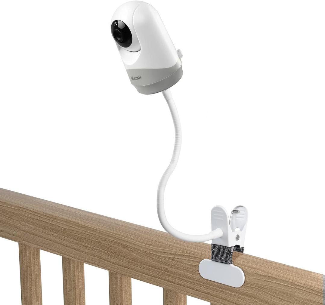 HOLACA Flexible Clip Mount for Hellobaby HB6550/HB65/HB66/HB248, Blemil Baby BL9052-2,JUAN2215 and VTimes302 Baby Monitor Camera Stand Bracket for Crib Without Tools or Wall Damage (Clip Mount), Pack of 2