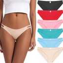 Jo & Bette String Bikini Underwear for Women - Bikini Panties - Cotton Underwear Tango Hipster Soft Sexy 6 Pack (Solids)