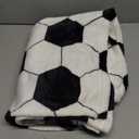 Soccer Blanket Soccer Gifts for Boys Girls 8-12 Coach Team Gifts Birthday Bedroom Stuff (Black White, 40x50 inch)