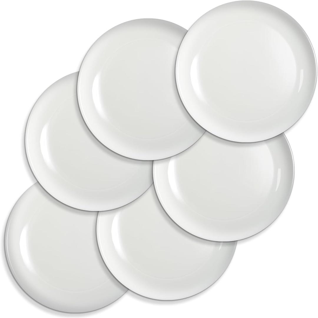 Ceramic Dessert Plates Set of 6,7 Inch White Appetizer Plates,Round Small Salad Plates Dinner Plates,Porcelain Dessert Plates for Snacks Cake,Microwave & Dishwasher Safe