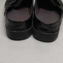 Men's Patent Leather Slip-On Dress Mules Slippers Fashion Printing Comfort Round Toe Low Heel Open Backless Casual Clogs Loafers with Metal Buckle Decoration, Size 43