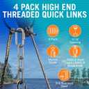 316 Stainless Steel Locking Chain Link, Threaded Quick Link Chain Connector