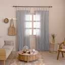 Home Sheer Curtains Transparent Light Filtering Cotton Voile Drapes Crinkle Sheer Door Curtains for Living Room, Curtain Set Bedroom Dining Room - Grey, 2 Panels Set, 42"x84"