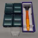 Harry's Original Shaving Kit for Men - Razor Handle, 15 Razor Blade Refills, and Travel Blade Cover - German Engineered - Orange