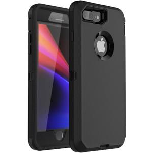 Co-Goldguard for iPhone 8 Plus Case for iPhone 7 Plus Case with Screen Protector [Shockproof] [Dropproof] [Dust-Proof] 3 Layers Heavy Duty Protection Phone Cover for iPhone 8 Plus & 7 Plus 5.5,Black