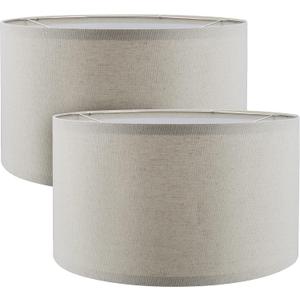 Aspen Creative 38871-2, Drum Collapsible Uno Lamp Shade, Oatmeal, 16" Top x 16" Bottom x 9" Height, Set of 2