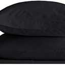 Set of Two Oversized Superhuge Pillow Case - Cover - 100% Egyptian Cotton, 600 Thread Count Sateen, (Size 31 x 40) (31 X 40, Black)