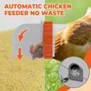 6 Ports Automatic Chicken Feeder 85 Pounds Large Gravity Fed Chicken Feeder with Latch & Handle for Chickens Bantams Pheasants Poultry Coop Weatherproof