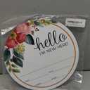 Hello I'm New Here Bright Floral Newborn Sign / 10" Round Dry Erase Fill in Infant Baby Hospital Round Photography Sign/Botanical Birth Announcement Circle Photo Prop