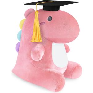 Farochy Graduation Dinosaur Stuffed Animal 2025 Graduation Plush Gifts Graduation Plush Stuffed Kindergarten Graduation Gifts Kids Graduation Gift, Pink