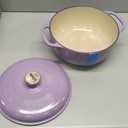 Lodge Essential Enamel Cast Iron Dutch Oven - Perfect for Bread Baking, Braising, Marinating & Slow Cooking - Features Moisture-Sealing Lid & Dual Handles - Kitchen Essentials - 6 Quarts - Lilac
