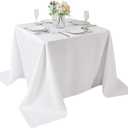 Cupuamon Square Tablecloth 90x90 inch Washable Polyester Fabric Table Cloth for Wedding Party Dining Banquet Decoration90x90,White