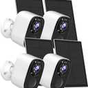 5MP Security Cameras Wireless Outdoor with Solar Panel,AI Detection, QHD 2K2560X1920PColor Night Vision Security Camera with 2 Way Audio, Compatible with Alexa, Spotlight & Siren, IP66 -4PACK (BW4N-SP-White-4Pc)