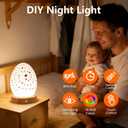 DIY Night Light Painting Kits with Acrylic Crystal Shiny Gem Stickers, Easter Christmas Themed Gifts, 16 Colors Changing Mode and Remote Control, Rechargeable Art Supplies Painting Light kit
