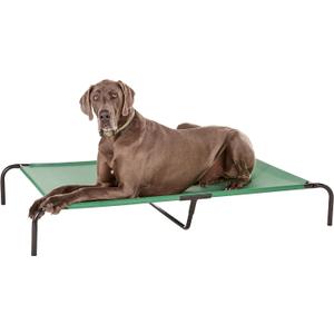 Amazon Basics Cooling Breathable Elevated Dog Bed with Durable Metal Frame for Large Dogs, X-Large, 60 x 37 x 9 Inch, Green, Easy to Clean