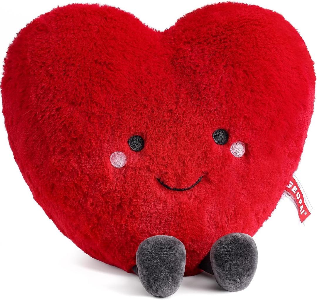 11.8in Red Heart Pillow, Love Pillow, Cute Plush Toy, Heart Throw Pillows Living, Microwavable Stuffed Animals for Women Girl Birthday Wedding Mother's Day Valentines Day Gifts