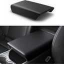 tslmodely Center Console Armrest Cover for Tesla Model Y 2025-2026 Juniper Model 3 Highland 2024-2026 Non-Slip Waterproof Armrest Protection TPE Tesla Interior Accessories (black)