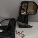 AERDM New Pair towing mirror Black Housing Compatible with 2015 2016 2017 2018 2019 2020 Ford F150 Pickup Truck Towing Mirrors Power Heated w/Turn Signal, Auxiliary Lamp Temp Sensor, Medium