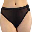 On Gossamer Women's Gossamer Mesh Hi-Cut Brief Panty,Black, Extra -Large