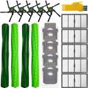 Replacement Parts for Irobot Roomba s9+ (9550) s9 9550 Robot Vacuum Cleaner Accessories Kit 18 Packs 2 Sets of Roller Brushes, 5 Filters, 5 Side Brushes, 4 Dust Bags