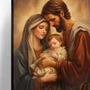 KPLUNDO Holy Family Canvas Wall Art Catholic Art Jesus and Virgin Mary Picture Christian Painting Print for Living Room Bedroom Home Decor Frame,16.00x24.00 inch