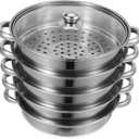 Stainless Steel Steamer Multilayer Steamer Pot Silver Soup Pot for Cooking