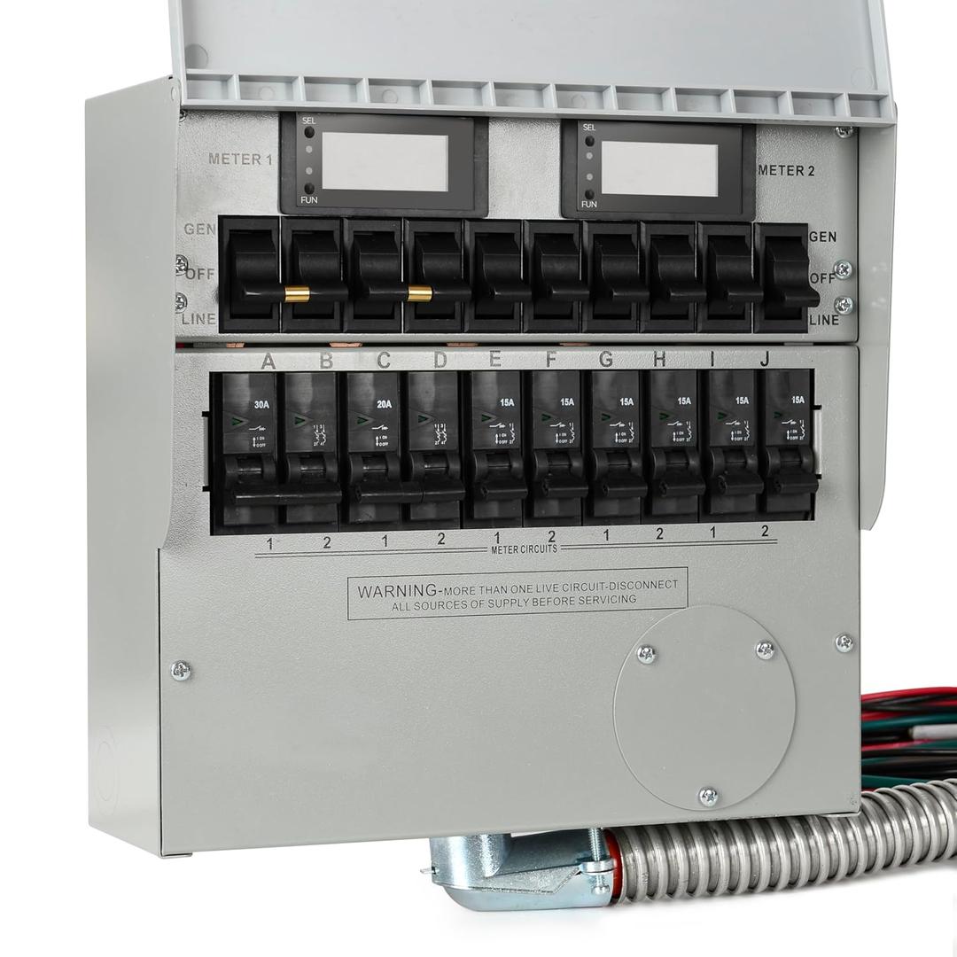 Generator Transfer Switch,50A Pro/Tran2 10-Circuit 2 Manual Transfer Switch,Marked