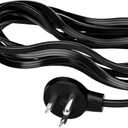 Elecan Flat Plug Extension Cord 12 Ft with Slim Space-Saving Plug Design, Thin Flat Cable Low Profile Power Cord 3 Prong Grounded Wire, 16 Gauge 13 A/125 V-Black-ETL Certified