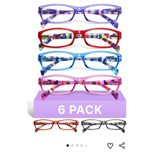 Gaoye 2.5 Reading Glasses for Women, 6 Pack Fashion Readers, Spring Hinge Eye Glasses, Blue Light Reading Glasses