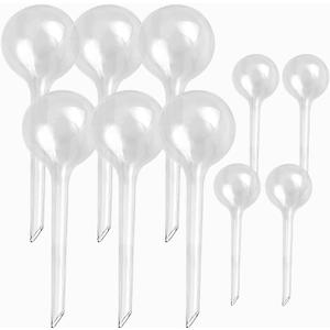 Kingbow 10pcs Plant Self Watering Globes, Clear Plastic Self Watering Bulbs Flower Automatic Watering Stakes Devices, Garden Self Watering Device for Outdoor Indoor Plant