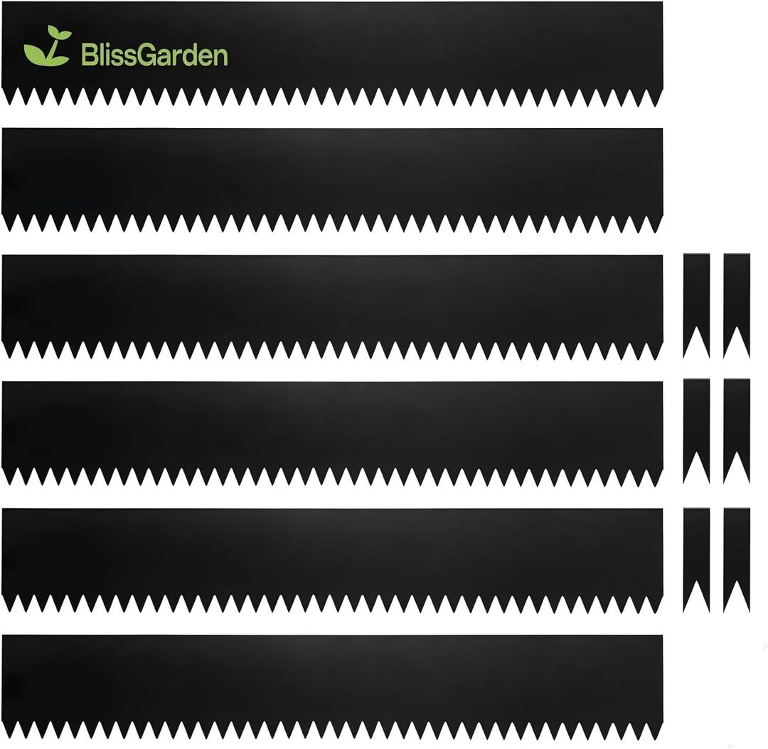 Metal Landscape Edging 6 Pack 40" L x 8" H (20 FT Total),Galvanized Metal Garden Edging, Hammer-in,Flexible,and Easy-to-Install for Lawns,Garden and Yards,Black