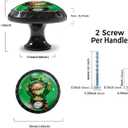 2 x 4 Pack St. Patricks Day Leprechaun with Gold Digger Pot Cabinet Knobs Round Drawer Pulls Black Dresser Knob Cupboard Door Handles Hardware for Kitchen Bathroom Cabinets
