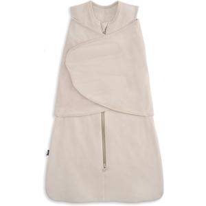 HALO SleepSack SuperSoft Swaddle, Cozy Bamboo Viscose, 3-Way Adjustable Swaddle, 2 Way Zipper, 2 TOG (Newborn (Pack of 1), Oat)