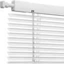 No-Drill Mini Blinds Aluminum Venetian Blinds for Indoor Windows, Room Darkening Waterproof Blind Shade, Cordless Horizontal Window Blinds Shades for Home Office Bedroom(White)
