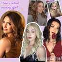 Dark Brown with Highlights Short Wavy Bob Glueless Synthetic Fiber Lace Front Wigs for Women Pre Cut for Beginners Natural Hairline 14 Inch