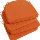 Basic Beyond Outdoor Chair Cushions Set of 4, Outdoor Cushions for Patio Furniture, Water Resistant Patio Chair Cushions with 2 Ties, 17x16x2, Orange