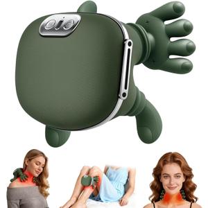 Shoulder and Neck Massager with Heat, 4D Bionic Heated Neck Massage with Fingers Simulates a Real Palm Massage for Pain Relief Deep Tissue, Relaxation Muscle Tension, Ideal Gift for Men Women (Bottle Green)