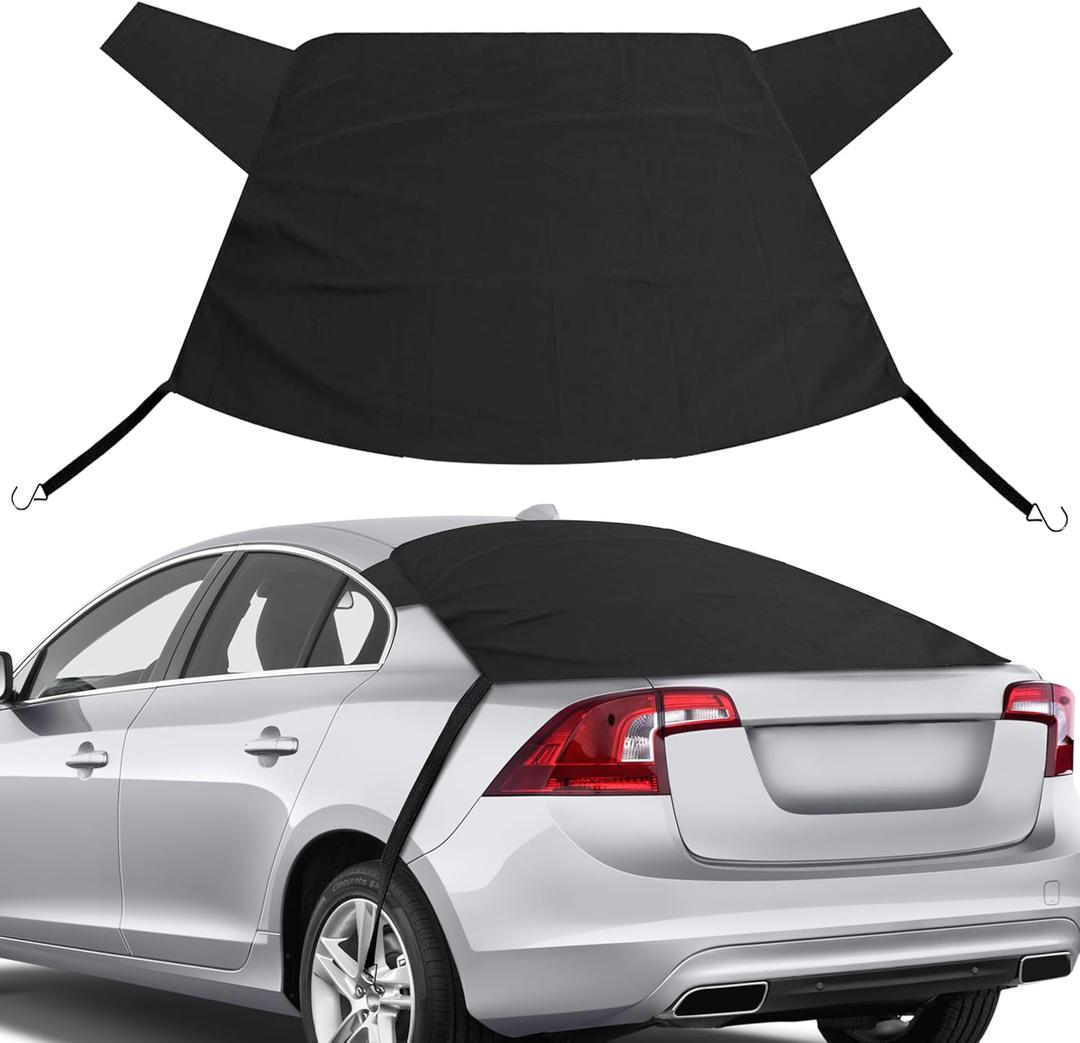 EcoNour Rear Windshield Cover for Ice and Snow | Car Back Window Snow & Frost Cover | Complete Protection from Snow and Other Winter Debris | Winter Car Accessories for Sedan, SUV & Van | Medium