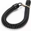 2 x Black Elastic Ropes Retractable Coil Springs Keychain, Anti-lost Key Chain Holder Clasp for Keys Wallet Cellphone and Other Badge Holders Identification Badges and Supplies