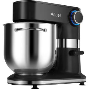 Aifeel 10.5 QT Stand Mixer,900W Electric Food Dough Mixer,Large Capacity Tilt-Head Kitchen Electric Mixer with Dough Hook,Beater,Whisk & Splash Guard,Dishwasher-Safe Attachments for Baking(Black)