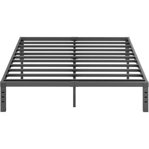 14 Inch High King Size Bed Frame Platform, Metal King Bed Frame No Box Spring Needed, Easy Assembly, Noise Free, Sturdy, Black
