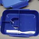 DaCool Upgraded Kids Lunch Box with Thermo for Hot Food 1400ml Child Bento Box for Kids with 5oz Small Thermo for Boys Girls with Fork Spoon Leakproof for Dining Out School Work Picnic, Blue