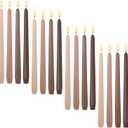 MTLEE 16 Pcs 10 Inch Long Tapered Candle Stick Bulk Smokeless Unscented Burning Candlestick Paraffin Wax with Cotton Wick for Dinner Valentine Wedding Party Church (Gradient Brown)