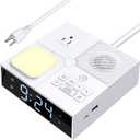 White Noise Sound Machine with Dual Alarm Clock - Soft Night Light 41 Non Looping Sounds USB Port Charger 3 Timers Memory Function 31 Adjustable Volume Sleep Sound Machine for Adult & Home Bedroom