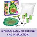 LatchKits Avocado Pillow - Latch Hook Kits for Kids, Arts and Crafts, Yarn Art, Kids Crafts, Toys for Girls, Birthday Gift for Girls, Easy to Follow Pattern, Hook Included, Craft Kits, Ages 6+