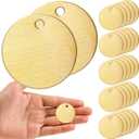 Zhengmy 220 Pcs Round Brass Tags, 1-1/4 Inch Diameter, Gold Blank Metal Stamping Key Brass Tags with Hole Engraving for Pets, Dogs, Plants, Doors
