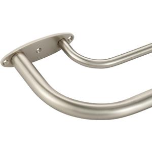 Room Darkening Wrap Around Double Curtain Rod Set,Extendable Metal Rod Set 1 Inches Front Rod and 5/8 Inches Rod for Window 84-120",Satin Nickel