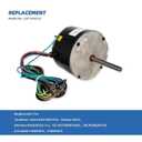 B13400251S, 1/6 HP Condenser Fan Motor Replaces Goodman Amana, Janitrol B13400251, ge 5KCP39BGY926S, genteq 3S012, 208-230 Volts, 1075 RPM, AO Smith F48A90A76 with Capacitor Leungoo