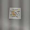 Motivational Sunflower Office Decor Positive Affirmations Wooden Box Sign One Small Positive Thought Wood Block Sign Cubicle Desk Shelf Decoration, Motivational Sunflower Gifts for Coworkers Women